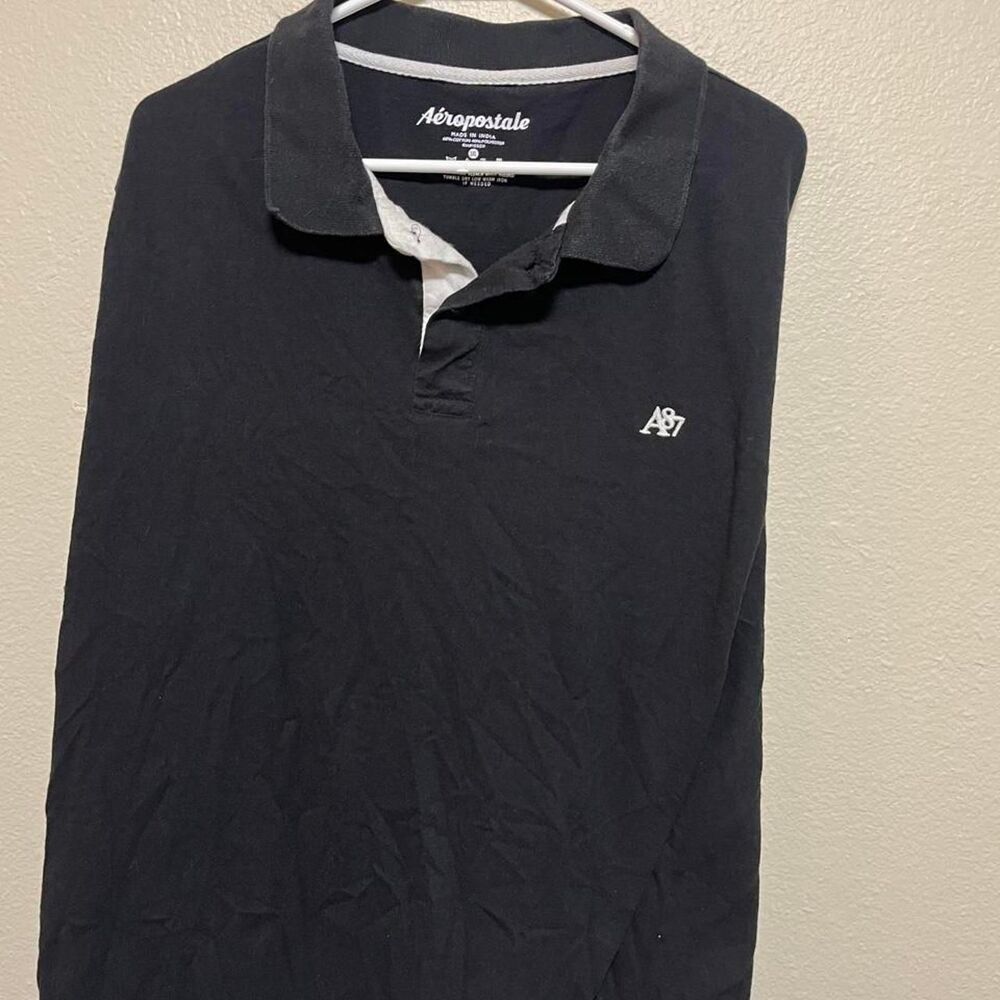 Aeropostale Men's Black and Navy Polo-shirts
